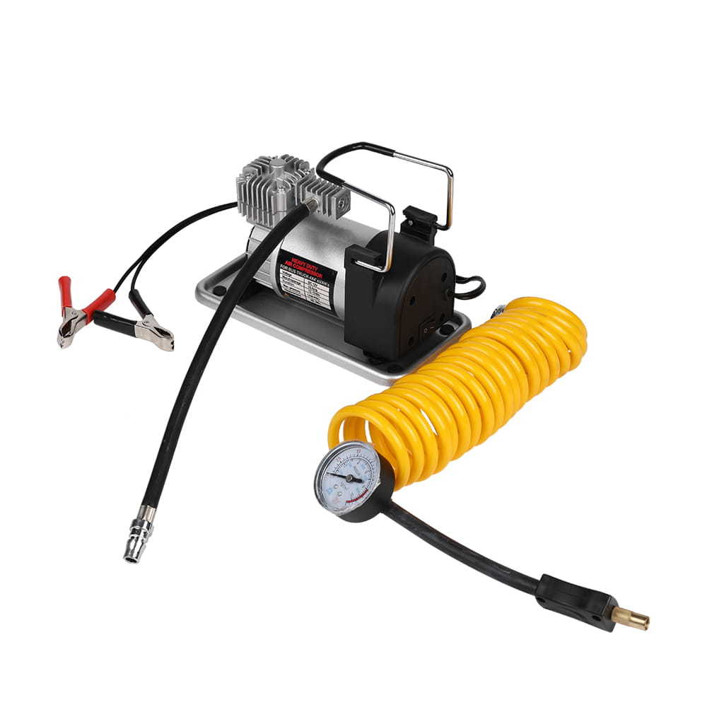 Portable tire inflator with rubber and vibration-proof feet