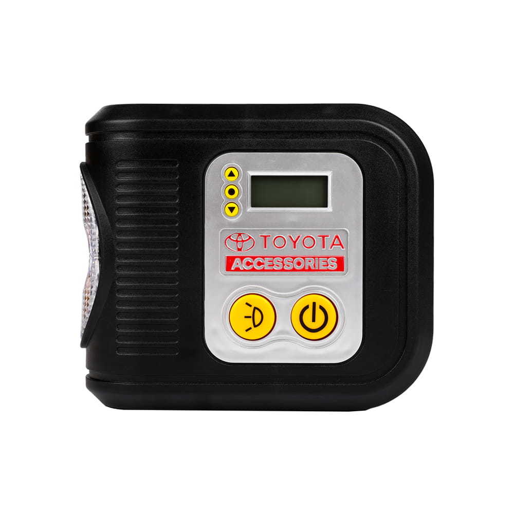 SOS plastic digital mini air compressor with 7pcs led light