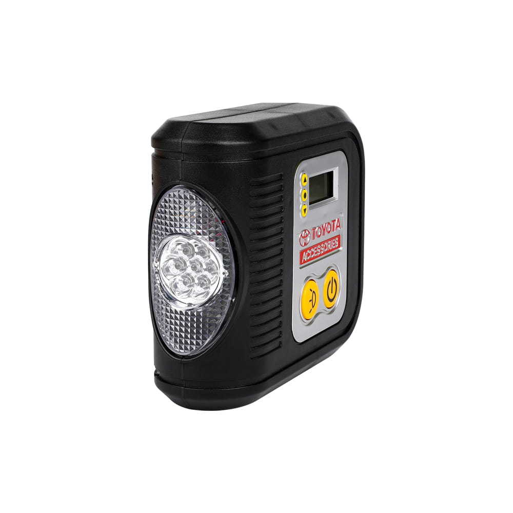SOS plastic digital mini air compressor with 7pcs led light