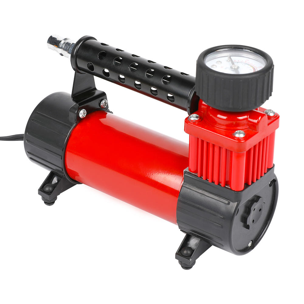 Portable tire inflator with emergency light